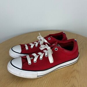 Converse All Star Low Top Red Canvas Sneakers Men's 6 Classic Retro Sporty